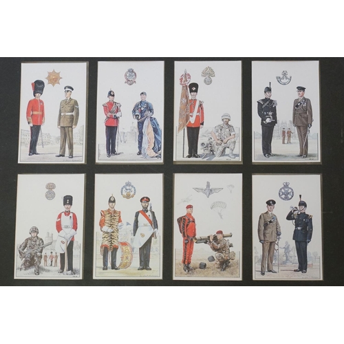 331 - A Collection Of Twenty Four Framed And Glazed Military Regimental Collectors Cards.