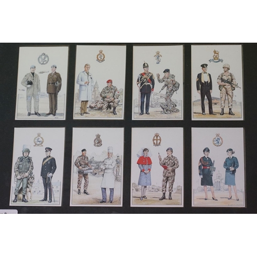 331 - A Collection Of Twenty Four Framed And Glazed Military Regimental Collectors Cards.