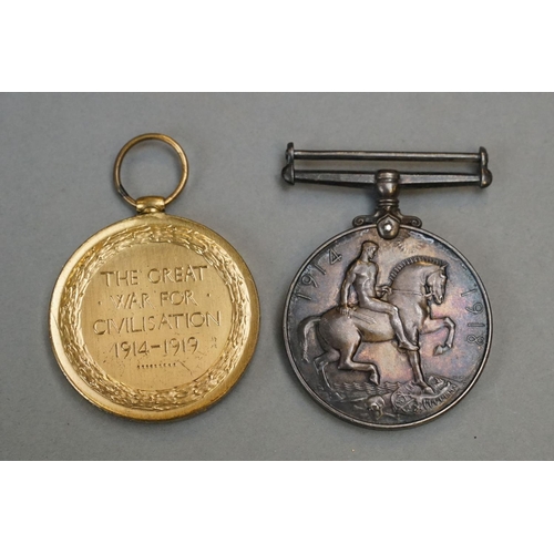 344 - A British Full Size World War One Medal Trio To Include The 1914-1918 British War Medal, The Great W... 