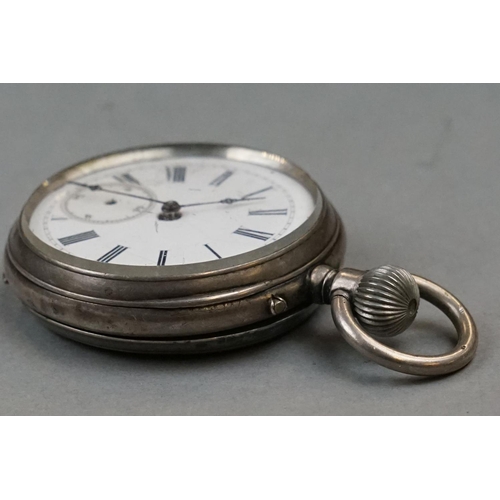 348 - A World War One German White Metal Pocket Watch, Engraved To Verso With Portrait Of Kaiser Wilhelm I... 