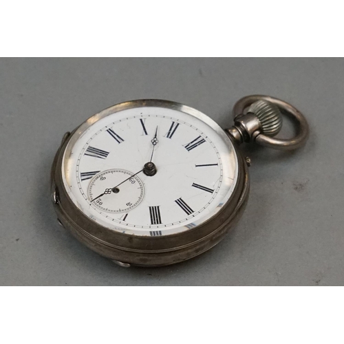 348 - A World War One German White Metal Pocket Watch, Engraved To Verso With Portrait Of Kaiser Wilhelm I... 