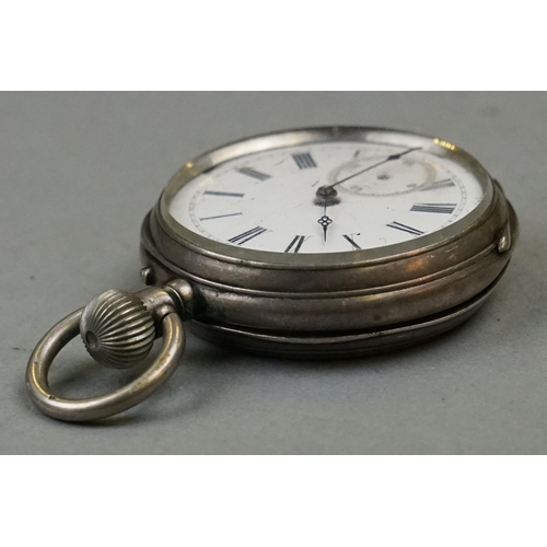 348 - A World War One German White Metal Pocket Watch, Engraved To Verso With Portrait Of Kaiser Wilhelm I... 