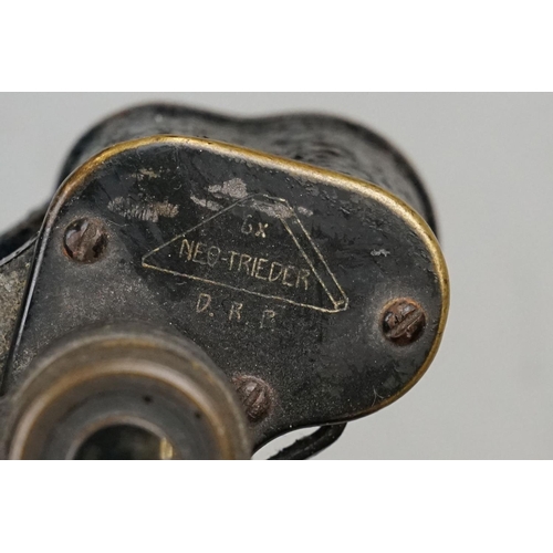 349 - A Pair Of German World War Two Era Field Binoculars, Maker Marked For C.P. Goertz Of Berlin.