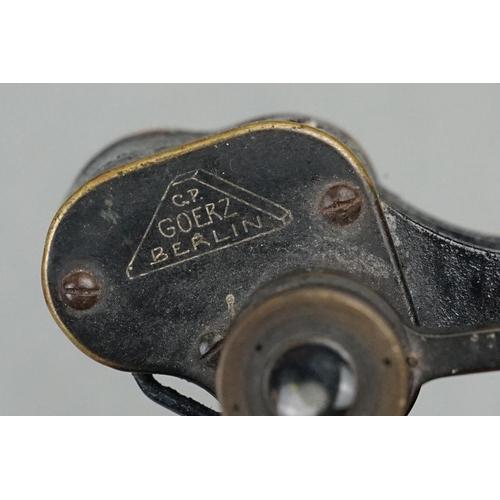 349 - A Pair Of German World War Two Era Field Binoculars, Maker Marked For C.P. Goertz Of Berlin.