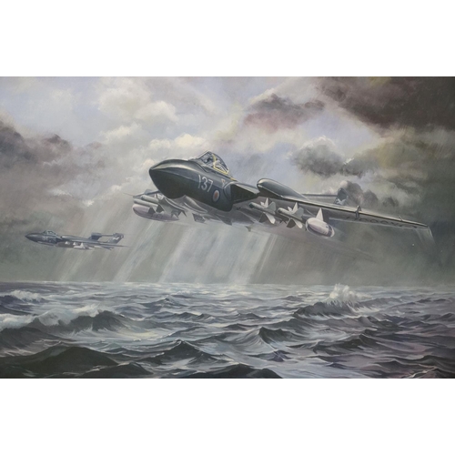 386 - Two Framed And Glazed Prints Of Royal Air Force Vulcan Bombers To Include Thunder In The Valley By C... 