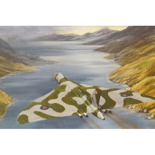 386 - Two Framed And Glazed Prints Of Royal Air Force Vulcan Bombers To Include Thunder In The Valley By C... 