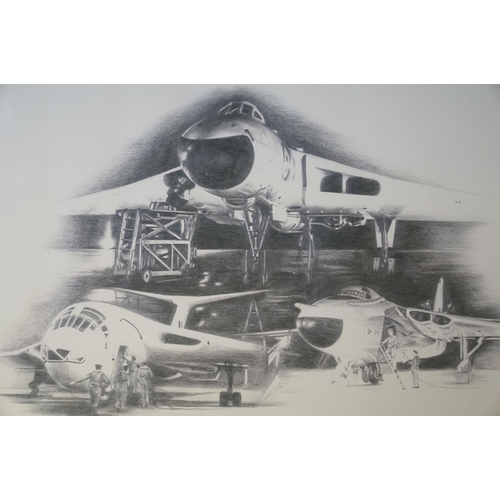 387 - A Group Of Three Royal Air Force / RAF Related Framed And Glazed Prints To Include Le Muerte Negra B... 