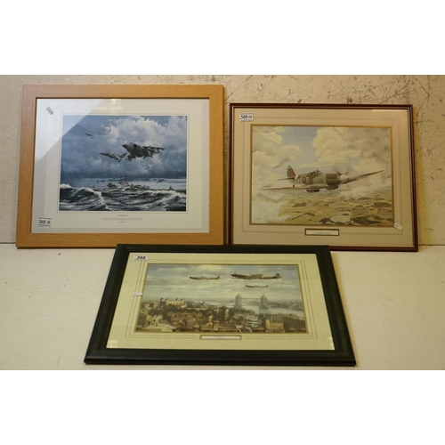 388 - A Group Of Three Royal Air Force / RAF Related Framed And Glazed Prints To Include Southbound By Pau... 