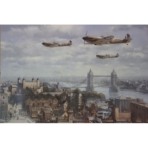 388 - A Group Of Three Royal Air Force / RAF Related Framed And Glazed Prints To Include Southbound By Pau... 