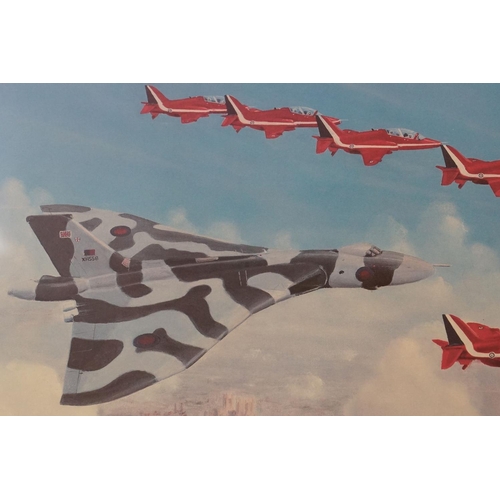 389 - A Group Of Three Royal Air Force / RAF Vulcan Bomber Related Framed And Glazed Prints To Include 'Su... 