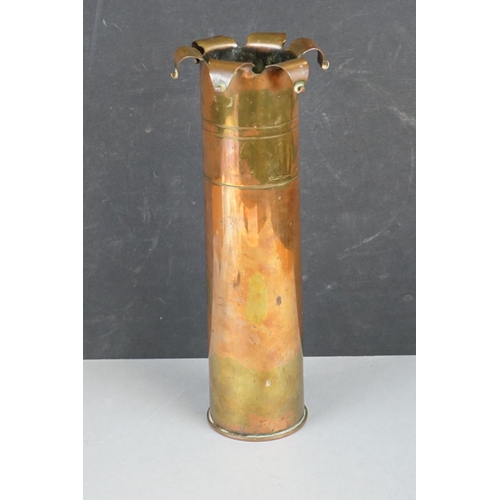 230 - A World War One Trench Art Vase Made From A Artillery Shell Case.