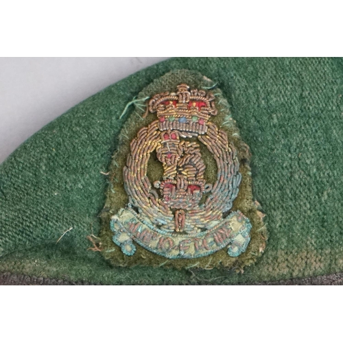 232 - A Vintage British Armed Forces Green Beret With Original Cloth Beret Badge.