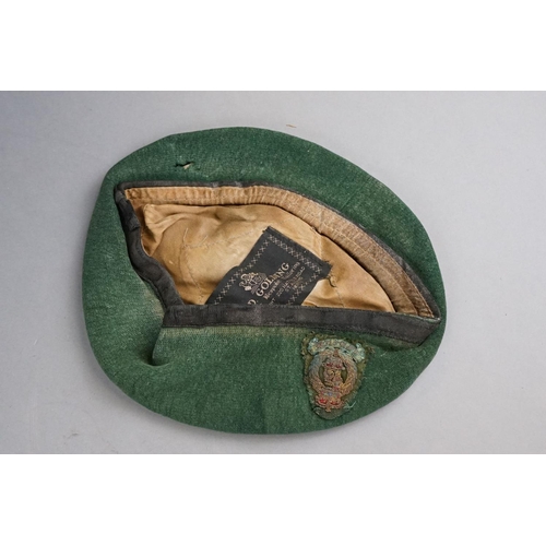 232 - A Vintage British Armed Forces Green Beret With Original Cloth Beret Badge.