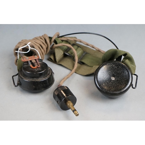 241 - A Vintage British World War Two / WW2 Era Military Radio Headset.