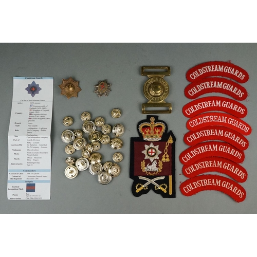 381 - A Collection Of British Military Coldstream Guards Insignia To Include Cloth Shoulder Titles, Anodis... 