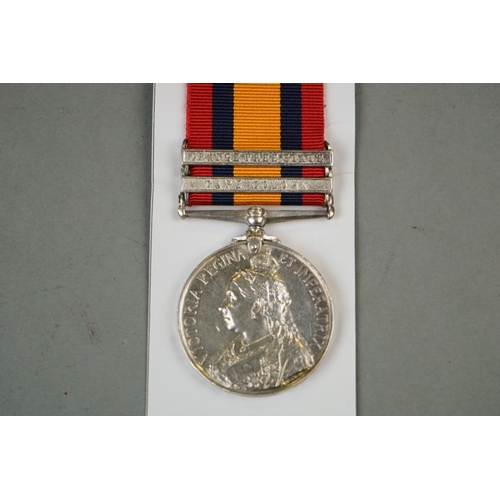 383 - A British Full Size Queens South Africa Medal With Two Bars To Include The Orange Free State And Cap... 