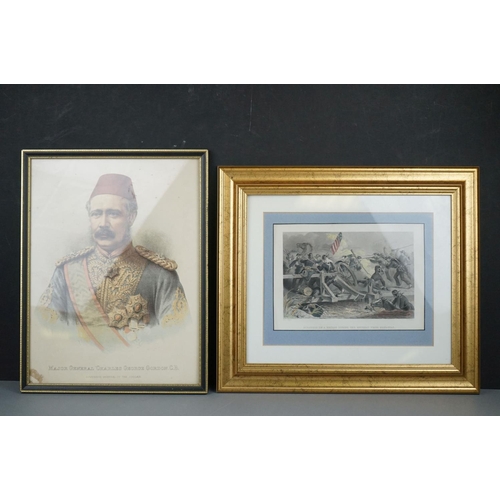 208 - Two Framed And Glazed Military Prints To Include An American Civil War Example Titled 