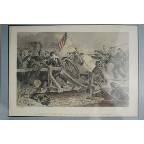 208 - Two Framed And Glazed Military Prints To Include An American Civil War Example Titled 