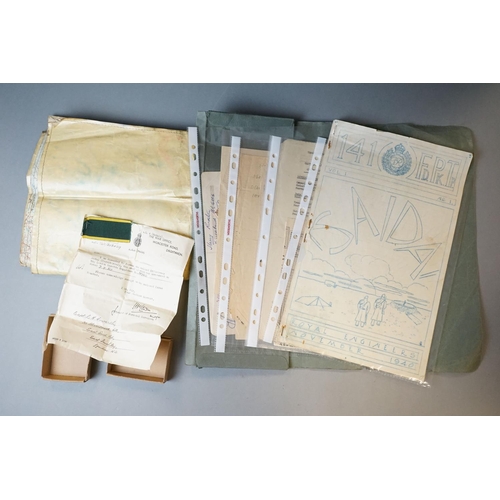 256 - A Collection Of Military Ephemera To Include A Plastic Coated World War Two German Map Dated 1941 To... 