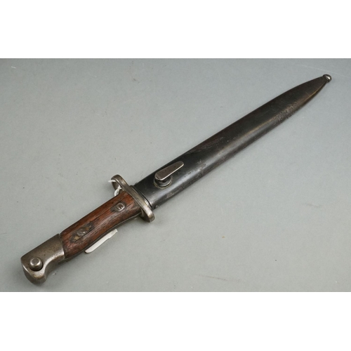 277 - A Chilean Military Model 1895 Mauser Knife Bayonet Complete With Scabbard.