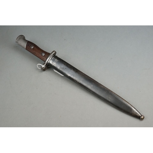 277 - A Chilean Military Model 1895 Mauser Knife Bayonet Complete With Scabbard.