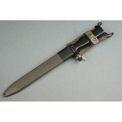 289 - A Spanish Military CETME 69 Bayonet, Serial No.ET880B, Complete With Scabbard And Frog.