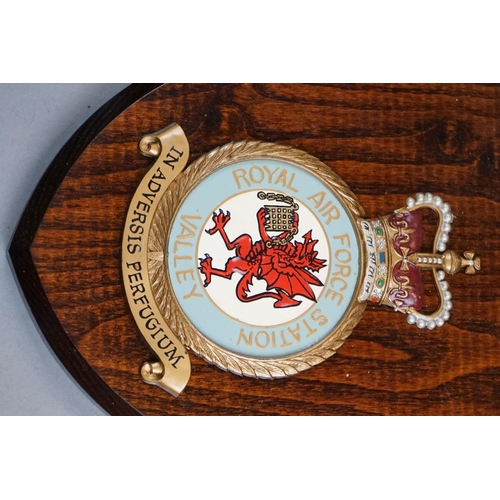 322 - A Collection Of Eight Royal Air Force / RAF Shield Wall Plaques To Include RAF Akrotiri, RAF Marham,... 