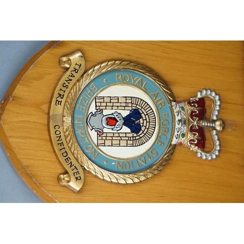 322 - A Collection Of Eight Royal Air Force / RAF Shield Wall Plaques To Include RAF Akrotiri, RAF Marham,... 