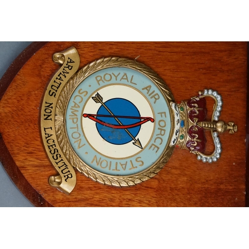 323 - A Collection Of Ten Royal Air Force / RAF Shield Wall Plaques To Include RAF West Raynam, RAF Brugge... 