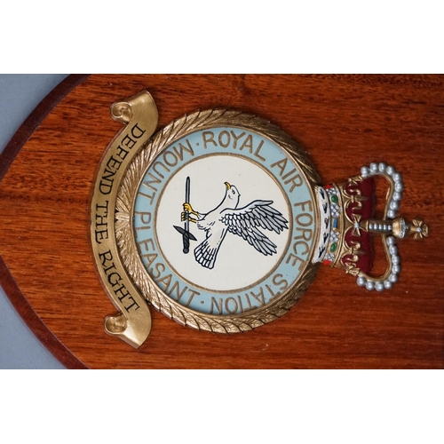 323 - A Collection Of Ten Royal Air Force / RAF Shield Wall Plaques To Include RAF West Raynam, RAF Brugge... 