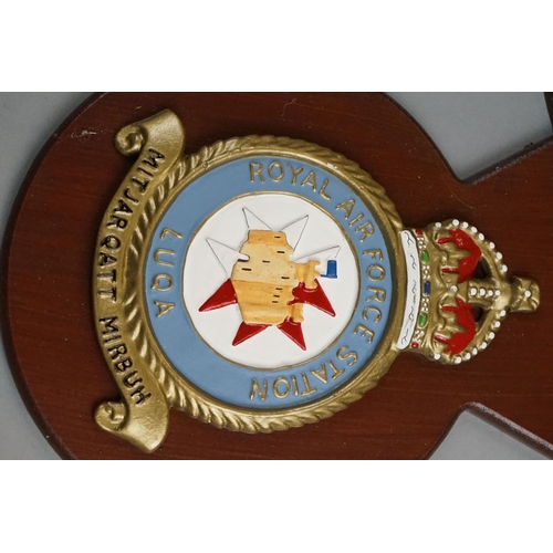 324 - A Collection Of Eight Royal Air Force / RAF Shield Wall Plaques To Include RAF Biggin Hill, RAF Briz... 