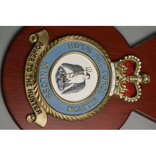 324 - A Collection Of Eight Royal Air Force / RAF Shield Wall Plaques To Include RAF Biggin Hill, RAF Briz... 