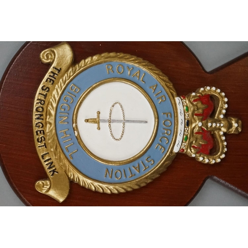 324 - A Collection Of Eight Royal Air Force / RAF Shield Wall Plaques To Include RAF Biggin Hill, RAF Briz... 