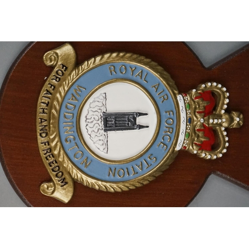 324 - A Collection Of Eight Royal Air Force / RAF Shield Wall Plaques To Include RAF Biggin Hill, RAF Briz... 