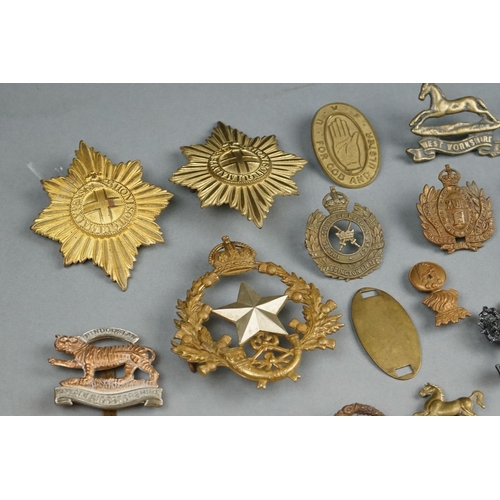 396 - A Collection Of Assorted Military Cap Badges Including Restrikes And Copies To Include The West York... 