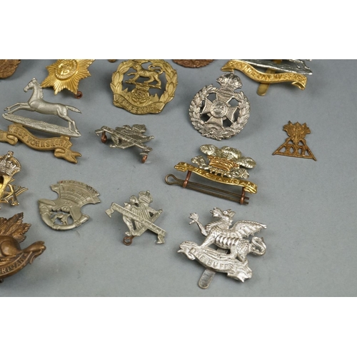 396 - A Collection Of Assorted Military Cap Badges Including Restrikes And Copies To Include The West York... 