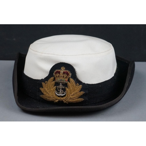 403 - A Vintage Royal Air Force Officers Peaked Cap Complete With Queens Crown Cap Badge Together With Fem... 