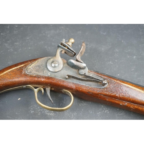 407 - Two Vintage Decorative Non Firing Muzzle Loading Flint Lock Pistols (A/F), Together With A Relic Con... 