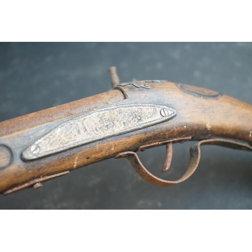 407 - Two Vintage Decorative Non Firing Muzzle Loading Flint Lock Pistols (A/F), Together With A Relic Con... 