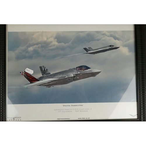 418 - A Collection Of Framed Royal Air Force Related Pictures To Include  The Spitfire IIA, Digital Dambus... 