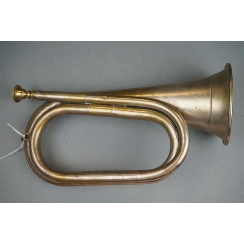 308 - A British Military Nickel Plated Brass Bugle.