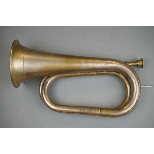 308 - A British Military Nickel Plated Brass Bugle.