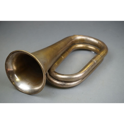 308 - A British Military Nickel Plated Brass Bugle.