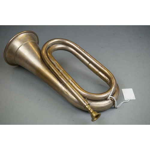 308 - A British Military Nickel Plated Brass Bugle.