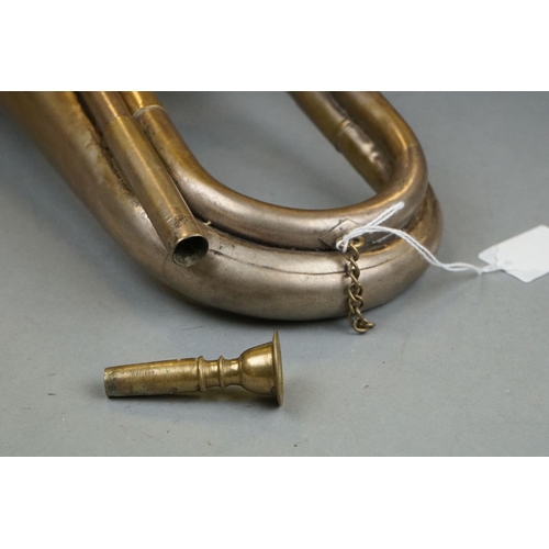 308 - A British Military Nickel Plated Brass Bugle.