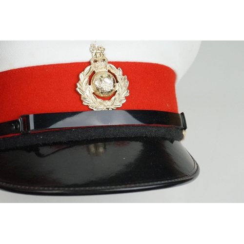 311 - A British Military Royal Marines Cap Complete With Queens Crown Cap Badge.