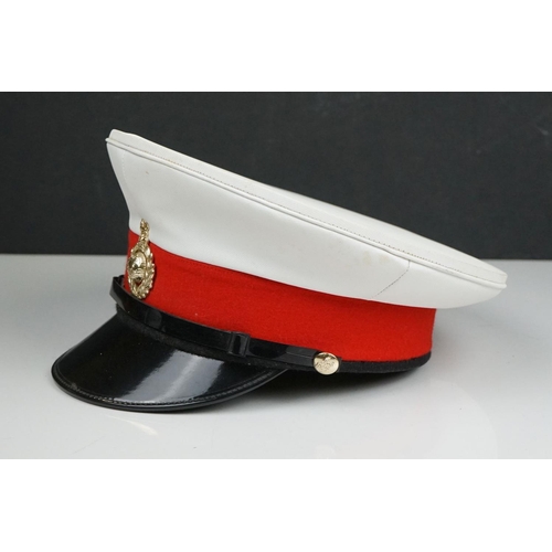 311 - A British Military Royal Marines Cap Complete With Queens Crown Cap Badge.