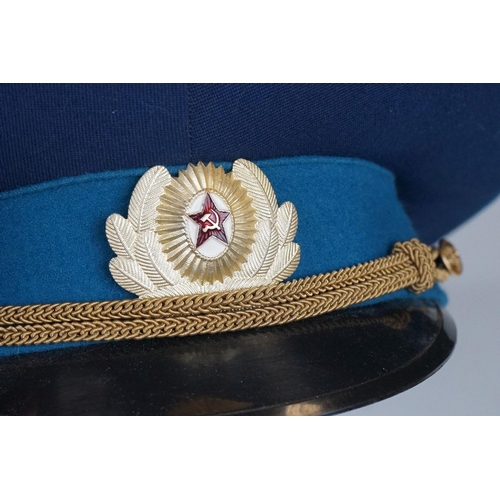 315 - A Russian / USSR Military Air Force Peaked Cap Complete With Original Cap Badge.