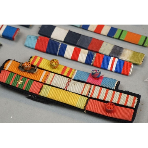 368 - A Collection Of British Military Full Size Medal Ribbons To Include Medal Bars.