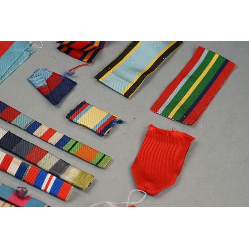 368 - A Collection Of British Military Full Size Medal Ribbons To Include Medal Bars.